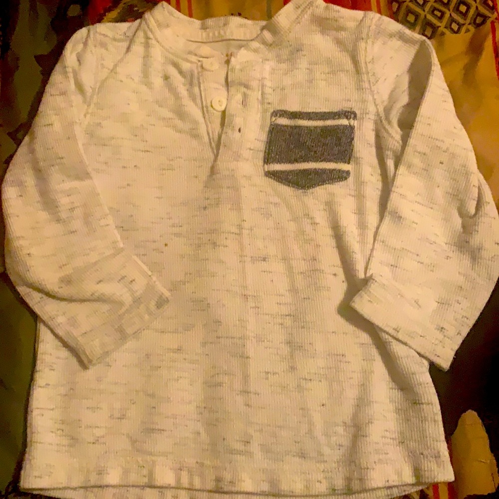 White and Black Long Sleeve Shirt Size 2T